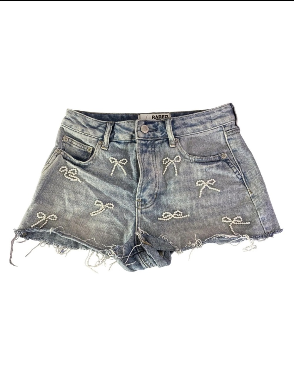 Sold Out PacSun RARE DNM EDIT Pearl Bow High Rise Denim Shorts 25